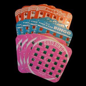 Lot of 12 Vtg Regal Travel Bingo Games – Auto, Find-A-Car & License Plate Cards